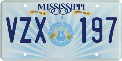 MS license plate VZX197