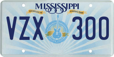 MS license plate VZX300