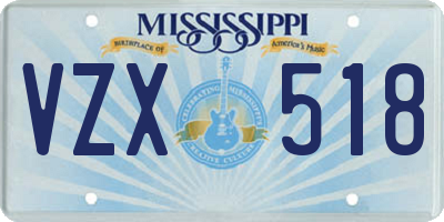 MS license plate VZX518