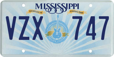 MS license plate VZX747