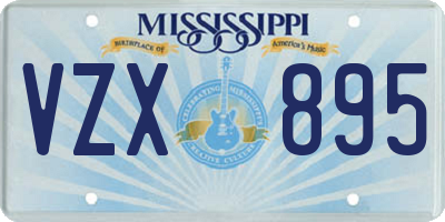 MS license plate VZX895