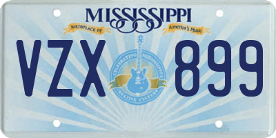 MS license plate VZX899