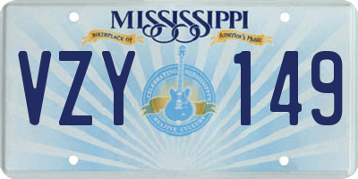 MS license plate VZY149