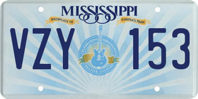 MS license plate VZY153