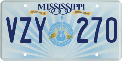 MS license plate VZY270
