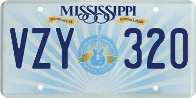MS license plate VZY320