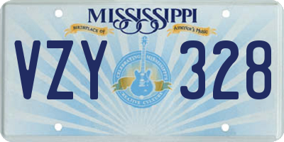 MS license plate VZY328