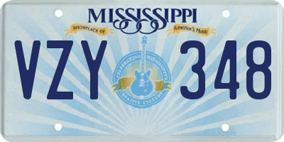 MS license plate VZY348