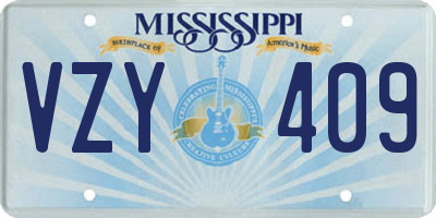 MS license plate VZY409