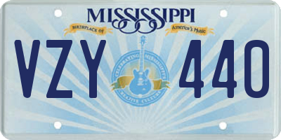 MS license plate VZY440