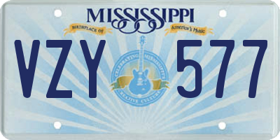MS license plate VZY577