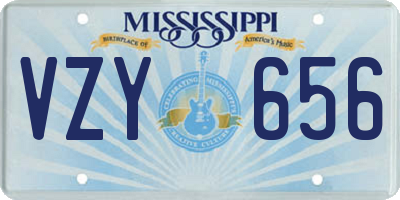 MS license plate VZY656