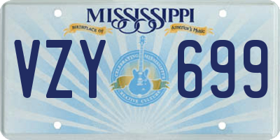 MS license plate VZY699