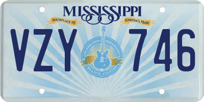 MS license plate VZY746