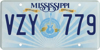 MS license plate VZY779