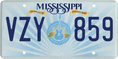 MS license plate VZY859
