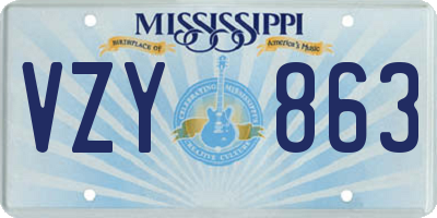 MS license plate VZY863