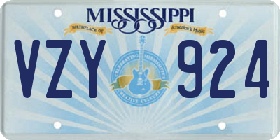 MS license plate VZY924
