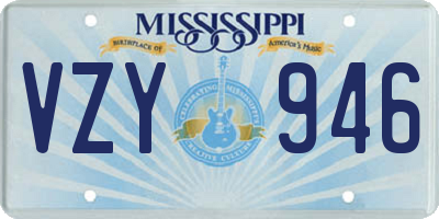 MS license plate VZY946