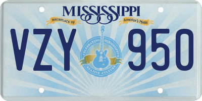 MS license plate VZY950