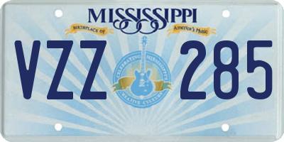 MS license plate VZZ285