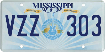 MS license plate VZZ303