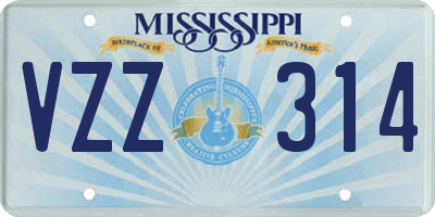 MS license plate VZZ314