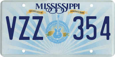 MS license plate VZZ354