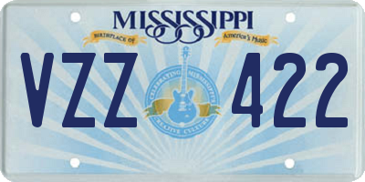 MS license plate VZZ422