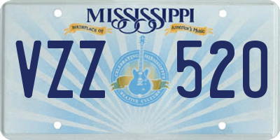 MS license plate VZZ520