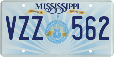 MS license plate VZZ562