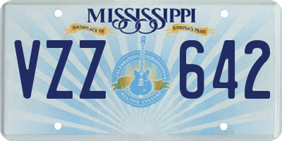MS license plate VZZ642