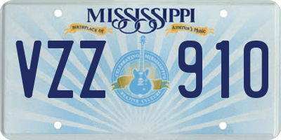 MS license plate VZZ910