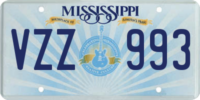 MS license plate VZZ993
