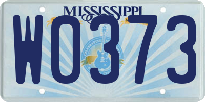 MS license plate W0373