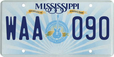 MS license plate WAA090