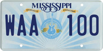 MS license plate WAA100
