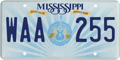 MS license plate WAA255