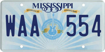 MS license plate WAA554