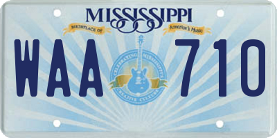 MS license plate WAA710