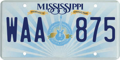 MS license plate WAA875