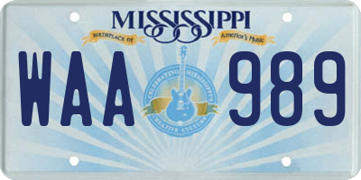 MS license plate WAA989
