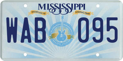 MS license plate WAB095