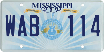 MS license plate WAB114