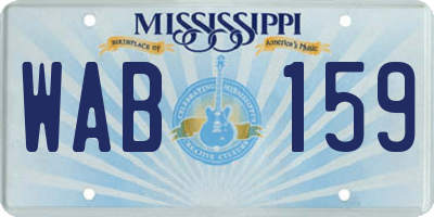 MS license plate WAB159