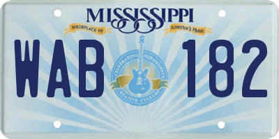 MS license plate WAB182