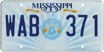 MS license plate WAB371