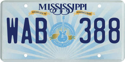 MS license plate WAB388