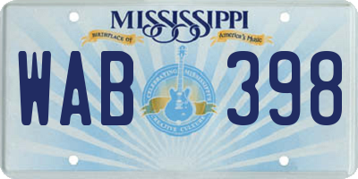 MS license plate WAB398