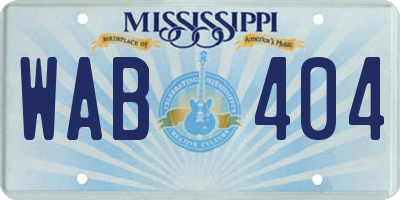 MS license plate WAB404